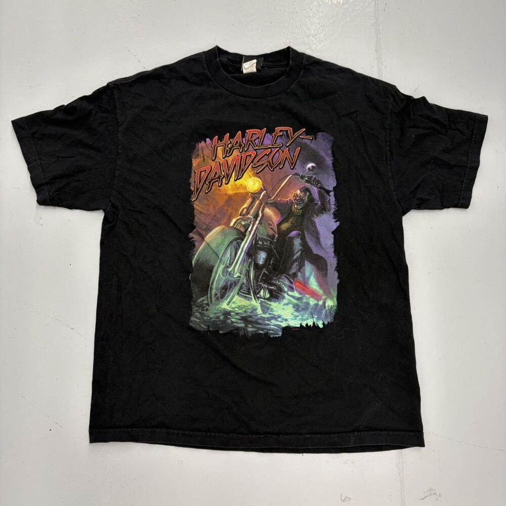 Vintage Y2k Harley Davidson Black Motorcycle Grunge T-Shirt